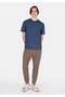 Comfort Fit Round Neck Plain Men's Blue Short Sleeve T-Shirt - 3