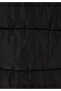 Regular Fit Hooded Snap Fastener Lined Water Resistant Women's Black Coat - 6