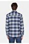 Regular Fit Shirt Neck Plaid Men's Blue Long Sleeve Shirt - 2