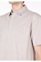 Comfort Fit Polo Neck Plain Men's Stone Short Sleeve T-Shirt - 4