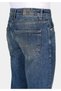 Straight Fit Low Waist Straight Leg Men's Indigo Jean Trousers - 6