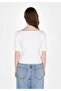 Slim Fit Women's White Short Sleeve T-Shirt - 2