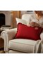 Embroidered Red Buldan Linen Pillowcase (50X70) 1 Piece Without Filling - 4