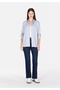 Viscose Regular Fit Shirt Neck Plain Women's Blue Roll-Up Shirt