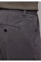 Regular Fit Mid Waist Straight Leg Men's Gray Trousers with Pockets - 6