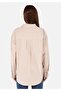 Regular Fit Shirt Neck Cotton Lu Plain Women's Beige Long Sleeve Shirt - 2