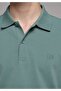 Regular Fit Polo Neck Plain Men's Green Pocketless Short Sleeve T-Shirt - 4