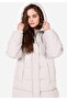 Regular Fit Hooded Snap Fastener Lined Water Resistant Women's Beige Coat - 3