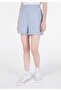 Regular Fit Mid Waist Pocketed Women's Blue Shorts - 4
