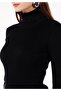 Slim Fit Turtleneck Women's Black Sweater - 4