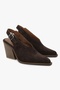 Women's Solira Brown Genuine Suede Leather Western Heeled Shoes - 2