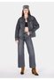 Regular Fit High Waist Wide Leg Women's Black Jean Trousers