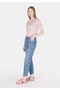Slim Fit Mid Waist Narrow Leg Women's Indigo Jean Trousers - 3