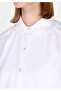 Regular Fit Shirt Neck Plain Women's White Long Sleeve Shirt - 4