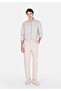 Regular Fit Mid Waist Straight Leg Men's Beige Cotton Trousers