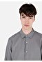 Comfort Fit Shirt Neck Plain Men's Green Pocketless Long Sleeve Shirt - 4