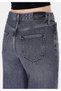 Regular Fit High Waist Wide Leg Women's Black Jean Trousers - 6