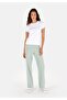Regular Fit Mid Waist Women's Cotton Blend Green Sweatpants