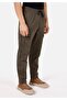 Slim Fit Mid Waist Elastic Leg Men's Green Trousers - 4