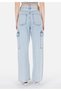Cargo Fit High Waist Narrow Leg Women's Indigo Jean Trousers - 2