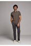 Regular Fit Mid Waist Straight Leg Men's Gray Trousers with Pockets - 3