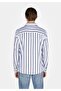 Regular Fit Shirt Neck Striped Men's Blue Long Sleeve Shirt - 2