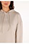 Comfort Fit Hooded Printed Women's Beige Sweatshirt - 5