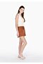Regular Fit Mid Waist Jacquard Women's Brown Shorts - 3