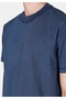 Comfort Fit Round Neck Plain Men's Blue Short Sleeve T-Shirt - 4