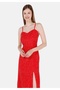 Viscose Slim Fit Women's Red Dress - 3