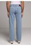 Loose Straight Fit Men's Light Indigo Zippered Denim Jean Trousers - 2