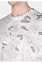 Comfort Fit Round Neck Printed Men's Gray Short Sleeve T-Shirt - 4