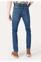 Straight Fit Low Waist Straight Leg Men's Indigo Jean Trousers - 2