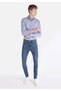 Skinny Fit High Waist Narrow Leg Men's Dark Indigo Jean Trousers - 3