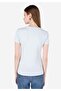 Slim Fit Crew Neck Printed Blue Women's Short Sleeve T-Shirt - 2