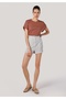 Regular Fit High Waist Women's White Shorts - 4