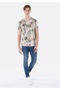 Regular Fit Crew Neck Printed Beige Men's Short Sleeve T-Shirt Cl 1067738 - 3