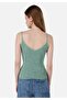 Slim Fit Green Women's Short Sleeve Sweater - 2