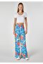 Regular Fit High Waist Wide Leg Women's Multicolor Pants - 3