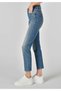 Slim Fit Mid Waist Straight Leg Women's Indigo Jean Trousers - 5