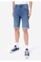 Straight Fit Low Waist Men's Blue Jean Shorts - 4