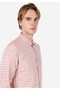 Slim Fit Shirt Neck Checked Men's Orange Long Sleeve Shirt - 4