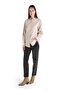 Regular Fit Shirt Neck Plain Women's Beige Long Sleeve Shirt - 3