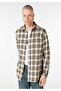 Regular Fit Shirt Neck Plaid Men's Green Long Sleeve Shirt