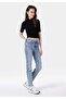 Slim Fit Mid Waist Straight Leg Women's Indigo Jean Trousers - 4