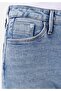 Slim Fit Mid Waist Straight Leg Women's Indigo Jean Trousers - 6