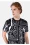 Regular Fit Crew Neck Printed Black Men's Short Sleeve T-Shirt Cl 1068207 - 4