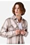 Men's Long Sleeve Shirt with Collar Pockets in Beige with Regular Fit Cl 1066796 - 4