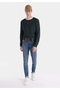 Slim Fit Low Waist Narrow Leg Men's Dark Indigo Jean Pants - 3