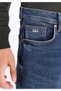 Straight Fit Low Waist Straight Leg Men's Navy Blue Jean Trousers - 6